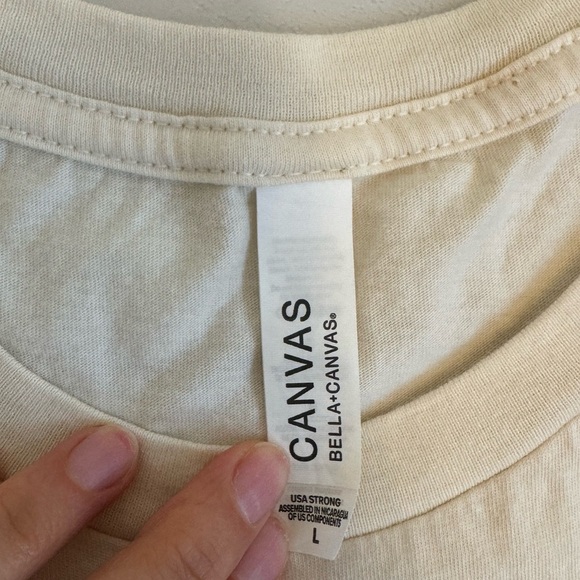 Bella + Canvas “TEACHER” Graphic Tee Size L Ivory Cotton T-Shirt - Picture 6 of 7